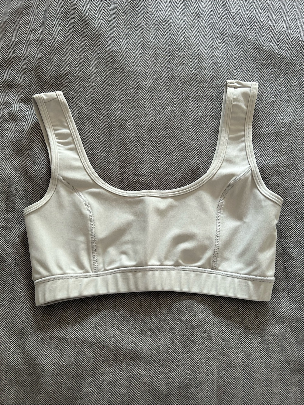 🔥4 for $25 Sports Bra Everyday Scoop Neck Stretch Bralette - Cream Sports Bra